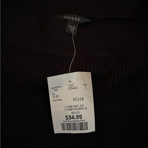 Black Off-Shoulder Ribbed Sweater - Picture 4 of 4